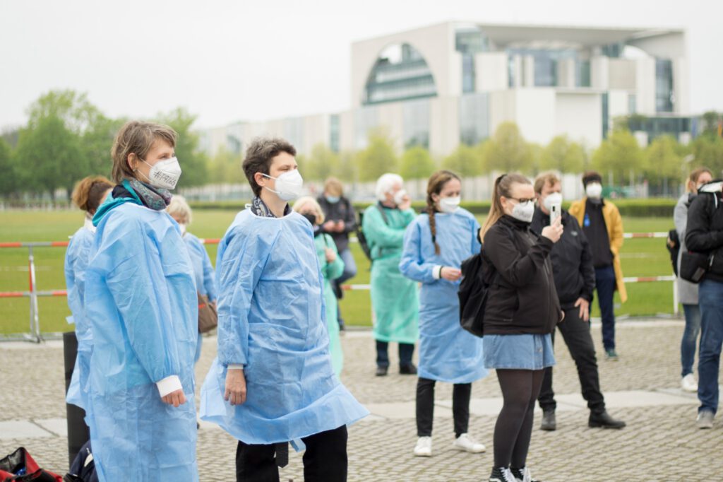 Protestaktion vor dem Reichstagsgebäude