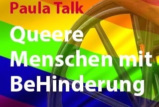 Lgbtq+ Fahne, Detail eines Rollstuhlfahrers