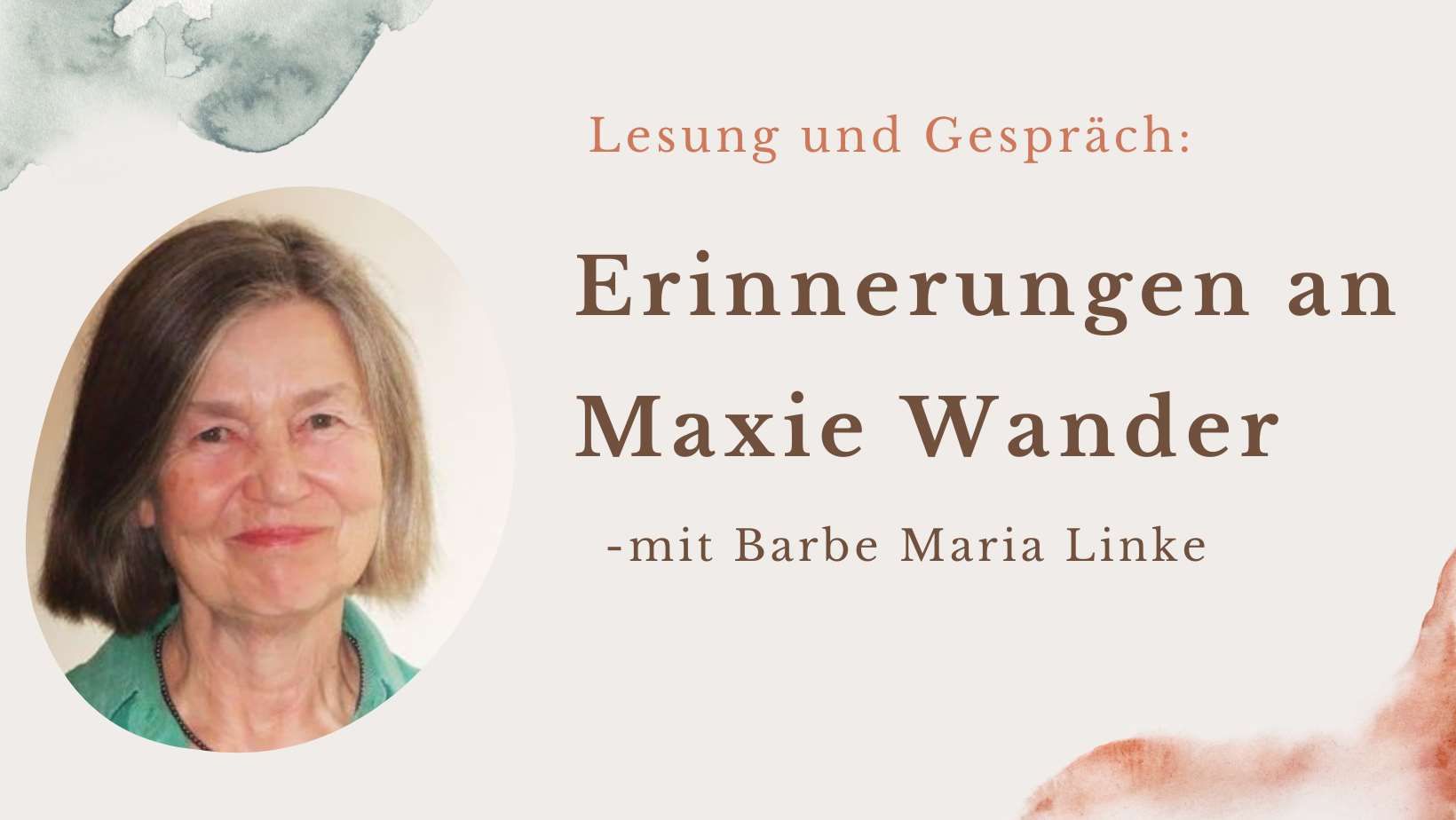 Lesung: Erinnerungen an Maxie Wander  - mit Barbe Maria Linke