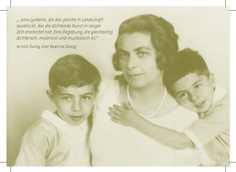 Foto: Beatrice Zweig mit den beiden Söhnen Michael (links) und Adam 1929