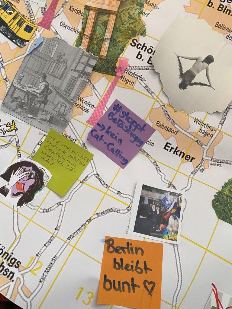 Collage vom Gespräch zur Ausstellung "Berliner Fenster"