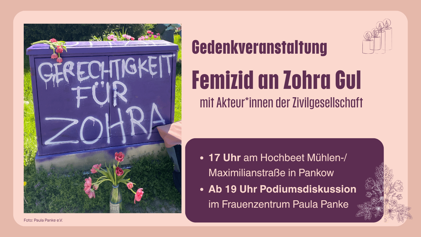Gedenkveranstaltung: Femizid an Zohra Gul
