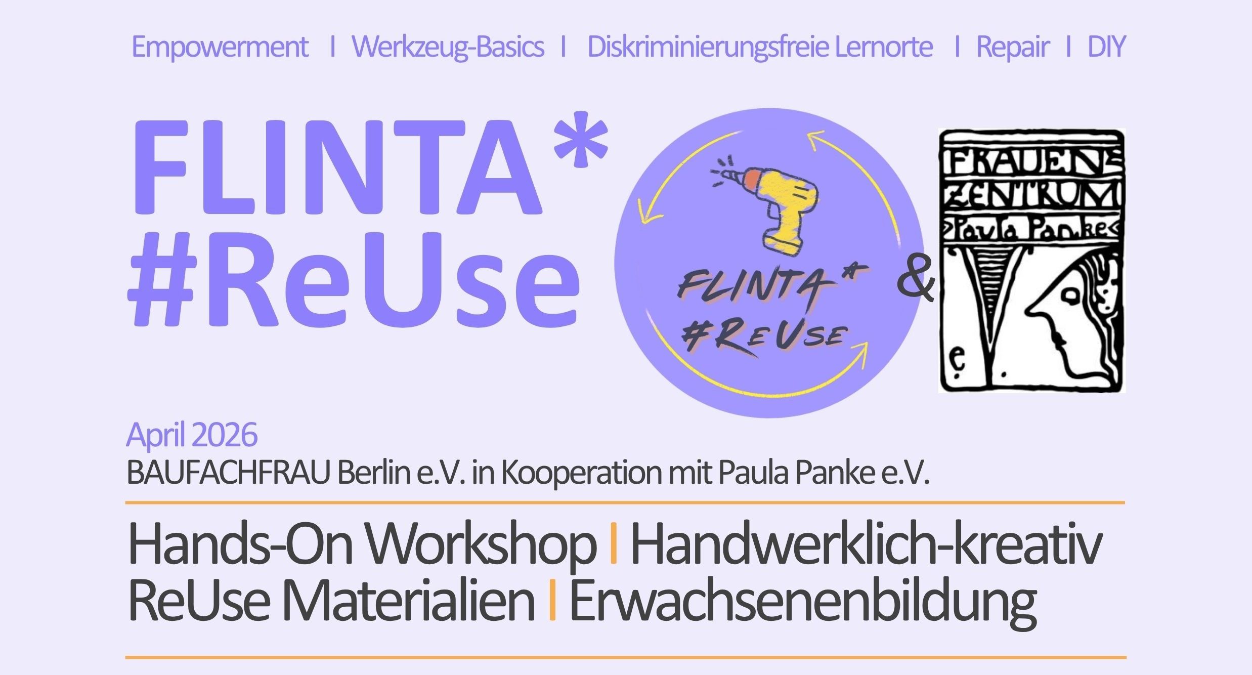 FLINTA* #ReUse - 4-tägiger DIY-Workshop für FLINTA*